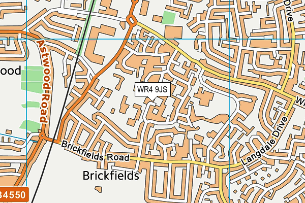 WR4 9JS map - OS VectorMap District (Ordnance Survey)