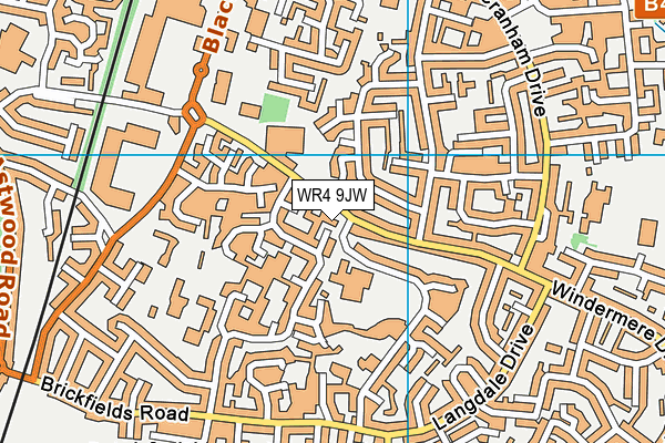 WR4 9JW map - OS VectorMap District (Ordnance Survey)