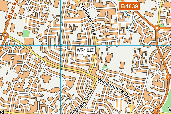 WR4 9JZ map - OS VectorMap District (Ordnance Survey)