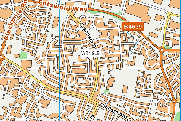 WR4 9LB map - OS VectorMap District (Ordnance Survey)