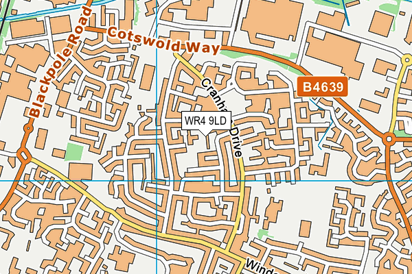 WR4 9LD map - OS VectorMap District (Ordnance Survey)