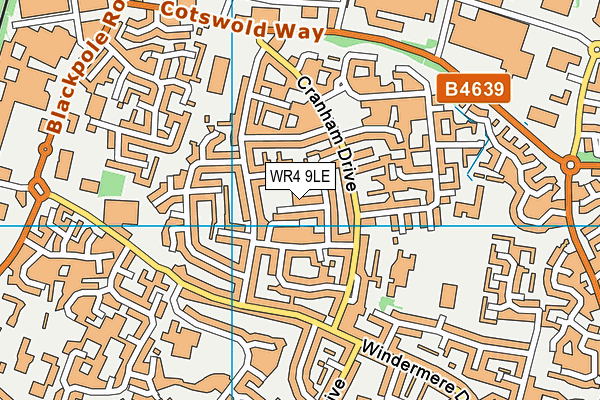 WR4 9LE map - OS VectorMap District (Ordnance Survey)