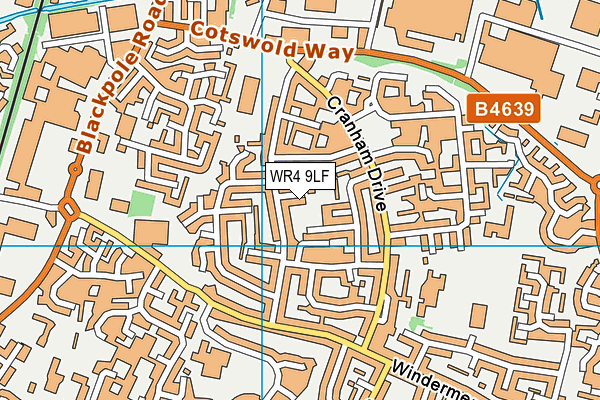 WR4 9LF map - OS VectorMap District (Ordnance Survey)