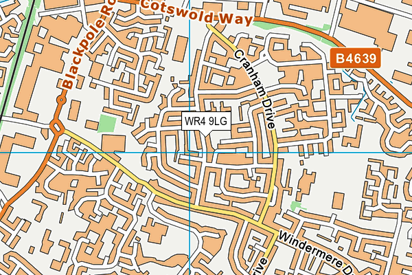 WR4 9LG map - OS VectorMap District (Ordnance Survey)