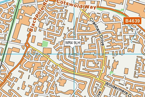 WR4 9LH map - OS VectorMap District (Ordnance Survey)