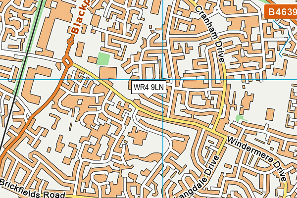 WR4 9LN map - OS VectorMap District (Ordnance Survey)