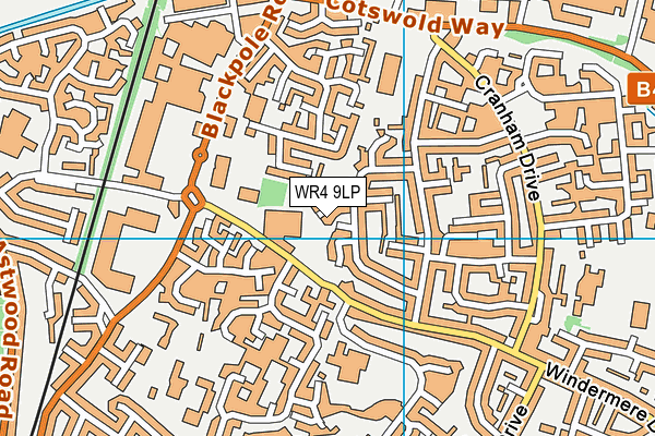 WR4 9LP map - OS VectorMap District (Ordnance Survey)