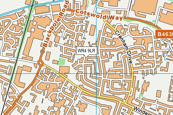 WR4 9LR map - OS VectorMap District (Ordnance Survey)