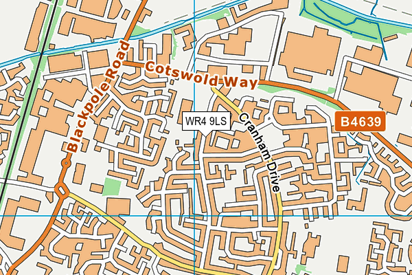 WR4 9LS map - OS VectorMap District (Ordnance Survey)