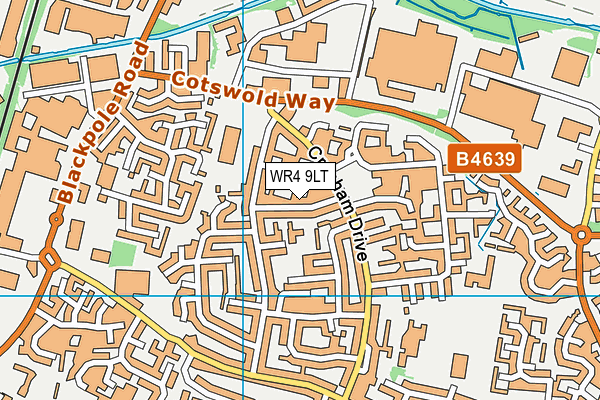 WR4 9LT map - OS VectorMap District (Ordnance Survey)