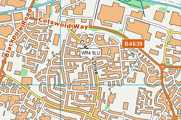 WR4 9LU map - OS VectorMap District (Ordnance Survey)