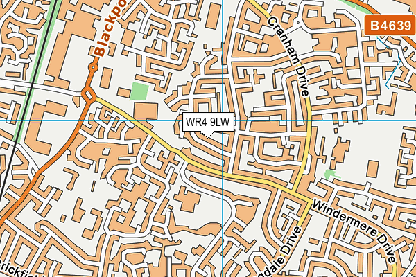 WR4 9LW map - OS VectorMap District (Ordnance Survey)
