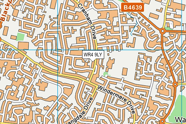 WR4 9LY map - OS VectorMap District (Ordnance Survey)