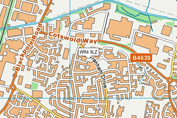 WR4 9LZ map - OS VectorMap District (Ordnance Survey)
