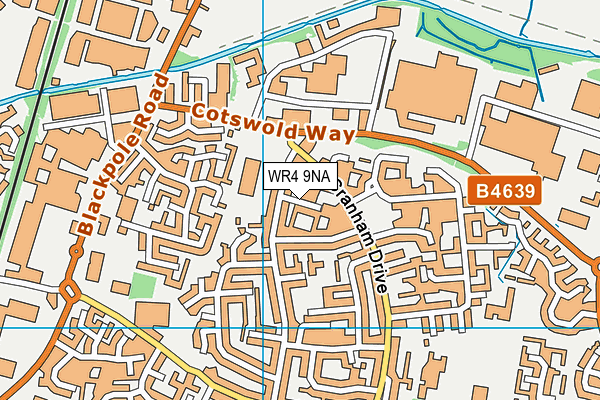 WR4 9NA map - OS VectorMap District (Ordnance Survey)
