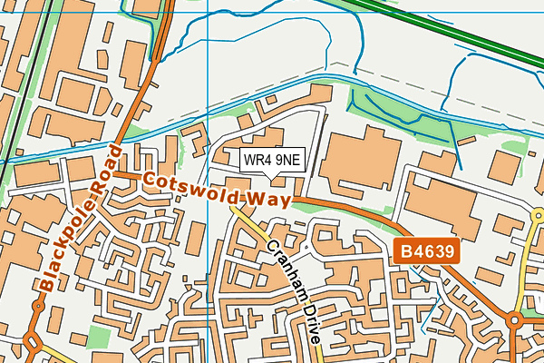 WR4 9NE map - OS VectorMap District (Ordnance Survey)