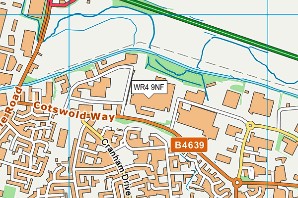 WR4 9NF map - OS VectorMap District (Ordnance Survey)
