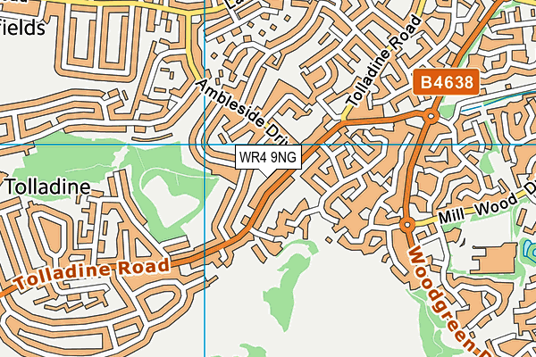 WR4 9NG map - OS VectorMap District (Ordnance Survey)