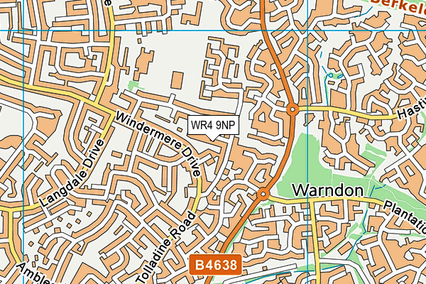 WR4 9NP map - OS VectorMap District (Ordnance Survey)