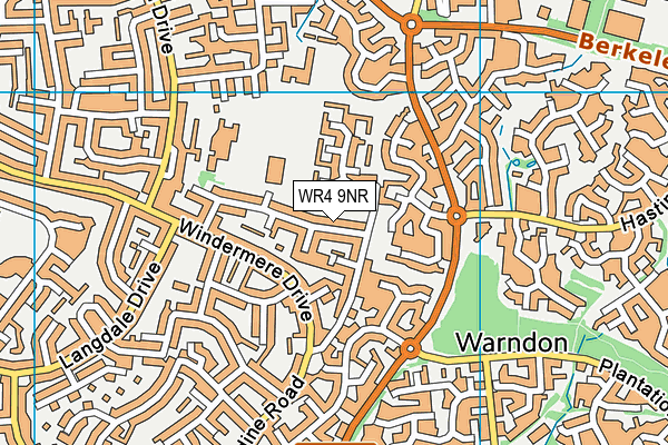 WR4 9NR map - OS VectorMap District (Ordnance Survey)