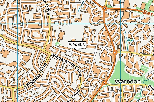 WR4 9NS map - OS VectorMap District (Ordnance Survey)