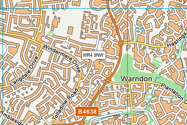 WR4 9NW map - OS VectorMap District (Ordnance Survey)