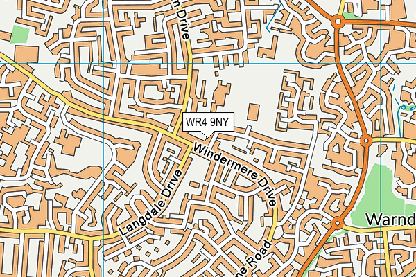 WR4 9NY map - OS VectorMap District (Ordnance Survey)