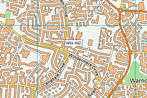 WR4 9NZ map - OS VectorMap District (Ordnance Survey)