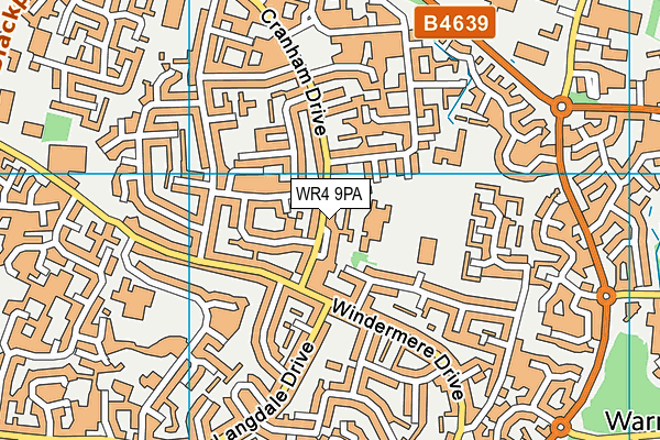 WR4 9PA map - OS VectorMap District (Ordnance Survey)