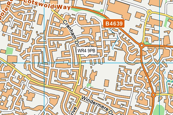 WR4 9PB map - OS VectorMap District (Ordnance Survey)