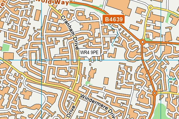WR4 9PE map - OS VectorMap District (Ordnance Survey)