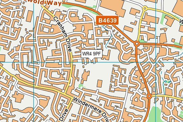 WR4 9PF map - OS VectorMap District (Ordnance Survey)