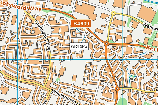 WR4 9PG map - OS VectorMap District (Ordnance Survey)