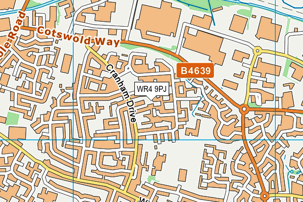 WR4 9PJ map - OS VectorMap District (Ordnance Survey)
