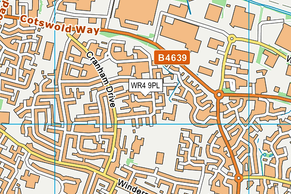WR4 9PL map - OS VectorMap District (Ordnance Survey)
