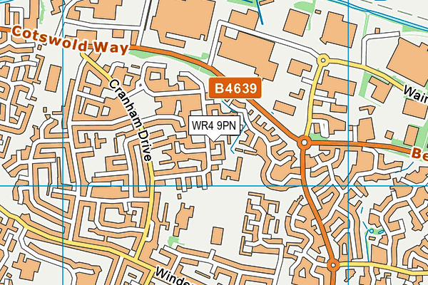 WR4 9PN map - OS VectorMap District (Ordnance Survey)