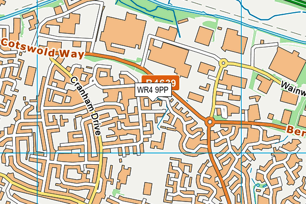 WR4 9PP map - OS VectorMap District (Ordnance Survey)