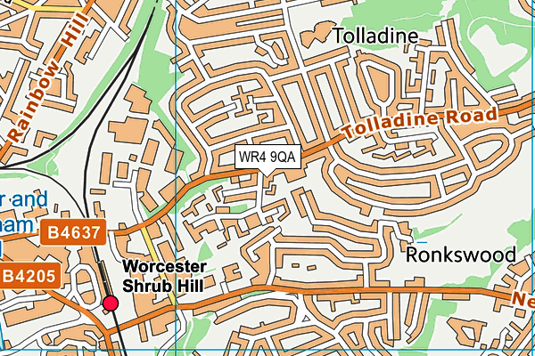 WR4 9QA map - OS VectorMap District (Ordnance Survey)