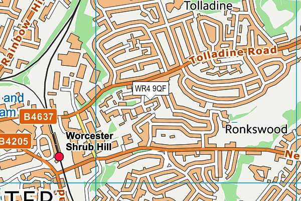 WR4 9QF map - OS VectorMap District (Ordnance Survey)