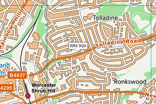 WR4 9QH map - OS VectorMap District (Ordnance Survey)