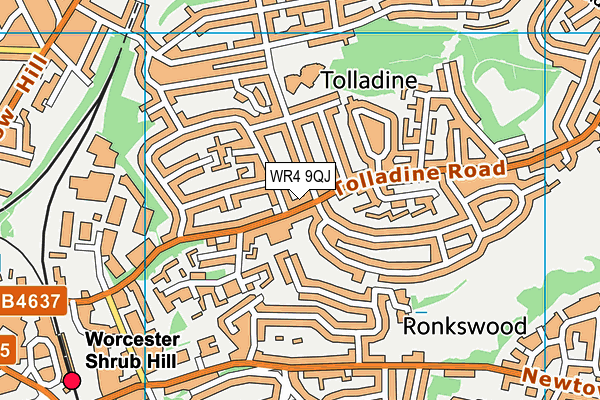 WR4 9QJ map - OS VectorMap District (Ordnance Survey)