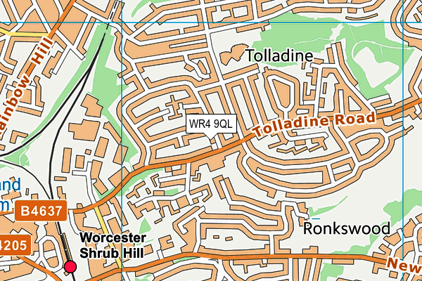 WR4 9QL map - OS VectorMap District (Ordnance Survey)