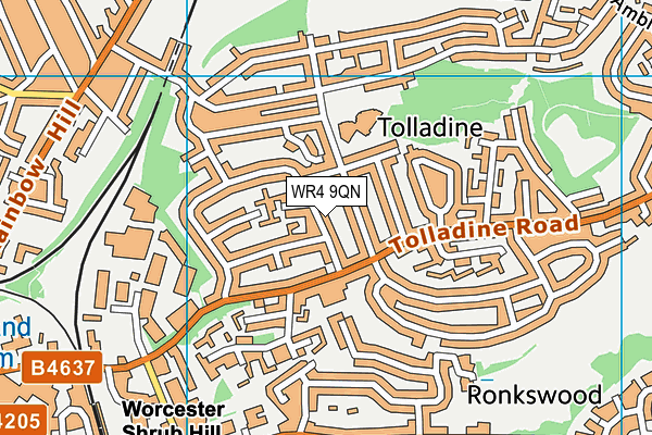 WR4 9QN map - OS VectorMap District (Ordnance Survey)