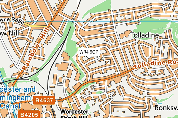 WR4 9QP map - OS VectorMap District (Ordnance Survey)