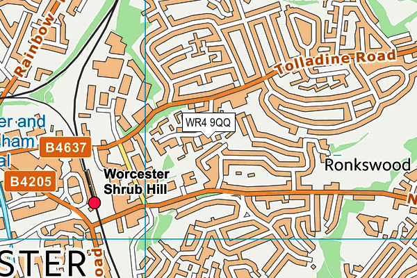 WR4 9QQ map - OS VectorMap District (Ordnance Survey)