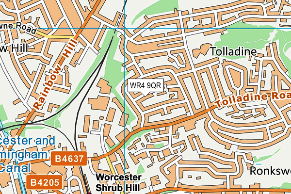 WR4 9QR map - OS VectorMap District (Ordnance Survey)