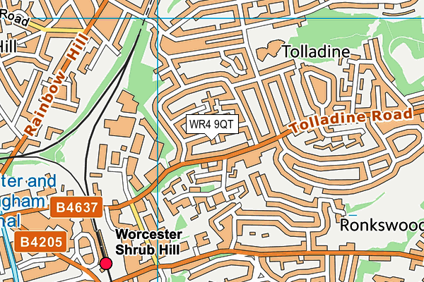 WR4 9QT map - OS VectorMap District (Ordnance Survey)