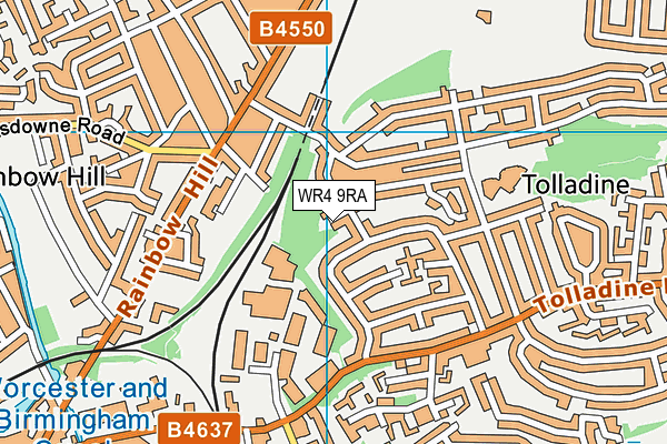 WR4 9RA map - OS VectorMap District (Ordnance Survey)