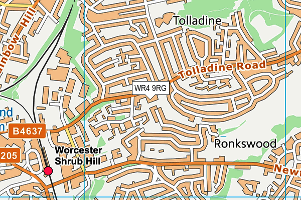 WR4 9RG map - OS VectorMap District (Ordnance Survey)