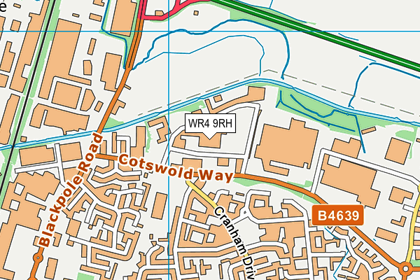 WR4 9RH map - OS VectorMap District (Ordnance Survey)